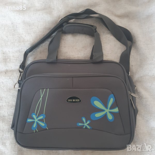 Сива чанта с къси дръжки и дръжка за през рамо, снимка 1