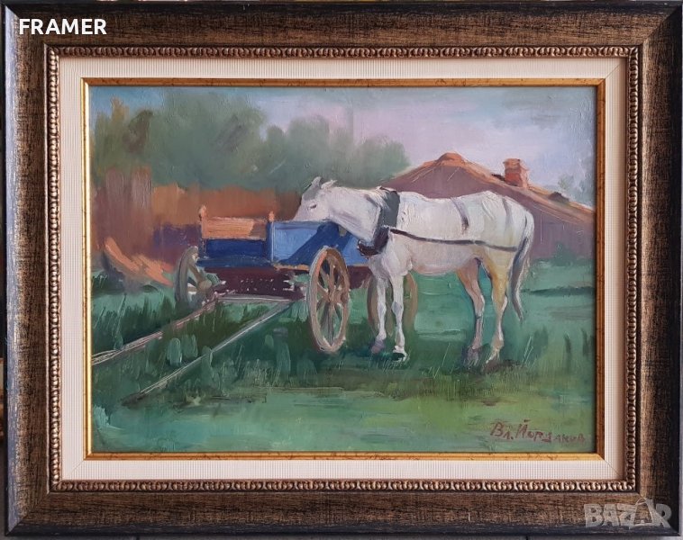 Владимир Йорданов Почивка класическа картина 1940те години, снимка 1