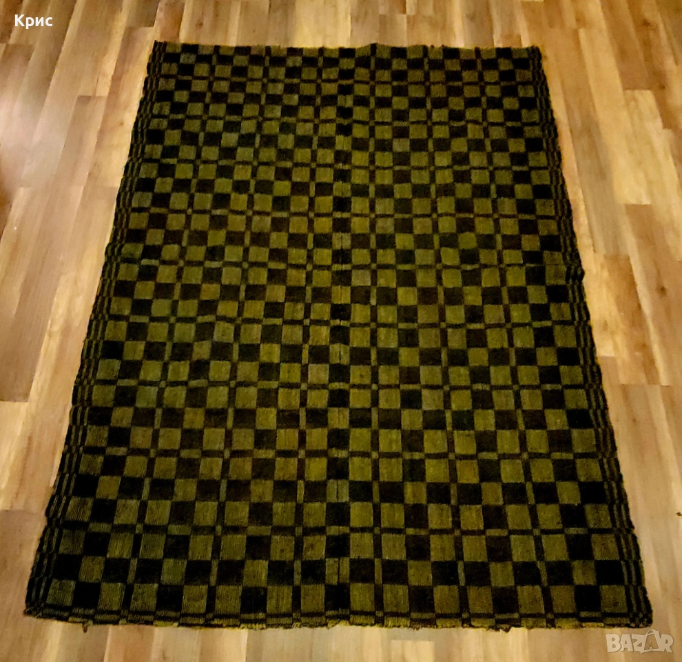 Традиционни, вълнени, финно тъкани на домашен стан пътека и килимче, снимка 1