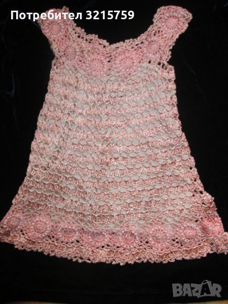 Ръчно плетена детска рокля с подплата,уникат, 4-5год., снимка 1