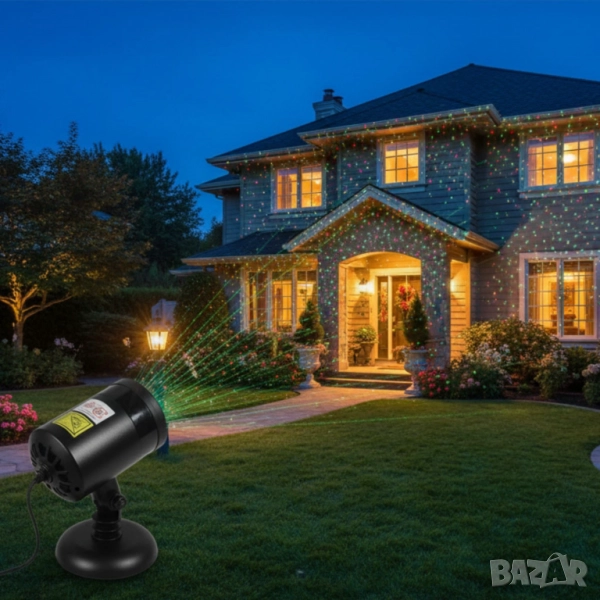 Лазерен прожектор за двор и фасада с 9 режима на светлина, снимка 1