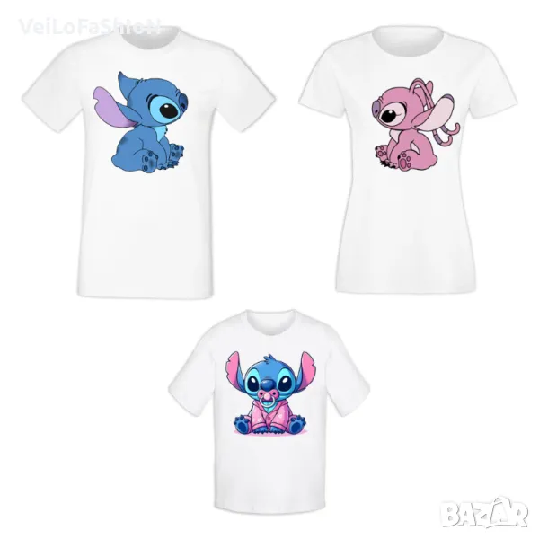 Тениски за цялото семейство със Стич (Stitch& Angel) , снимка 1