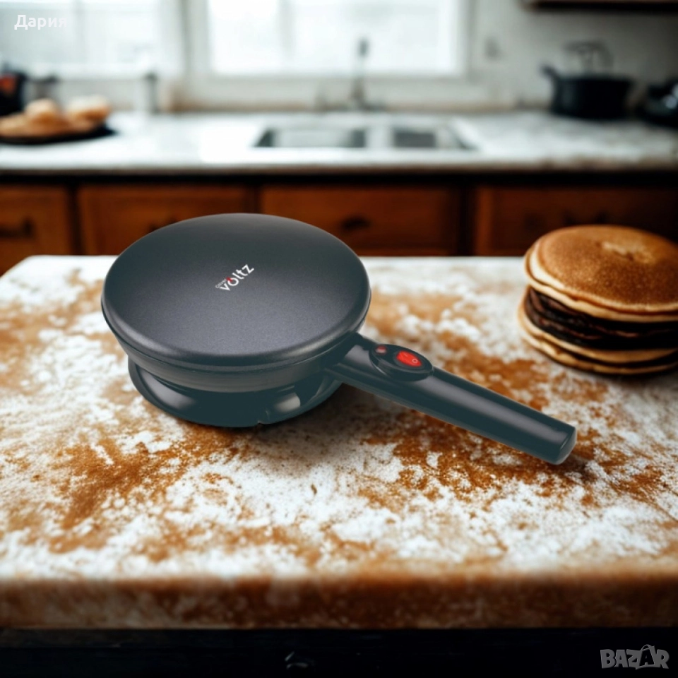 Уред за палачинки Voltz, 800W, 20 см, черен – идеален за перфектни палачинки, снимка 1