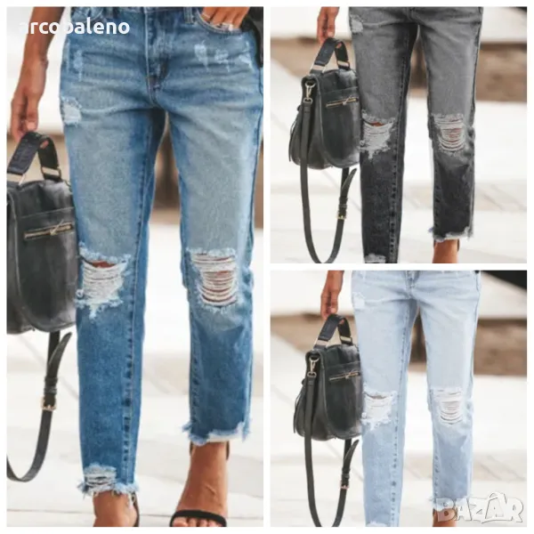 Дамски темпераментни скъсани дънки, 3цвята, снимка 1