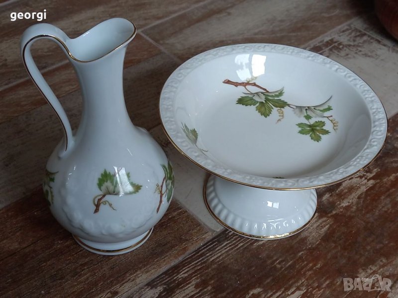 Немска порцеланова фруктиера и кана, снимка 1