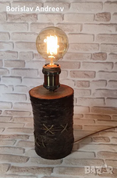 Дървена настолна лампа, снимка 1