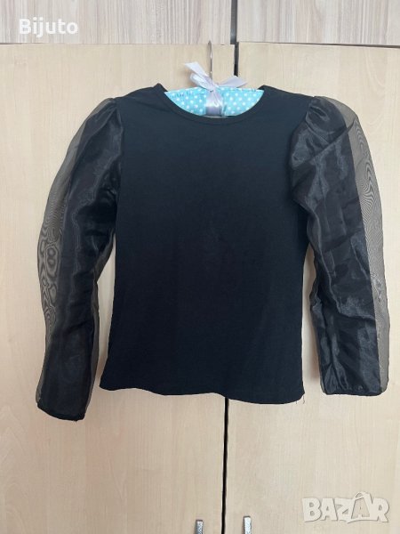 Много сладка блуза с тюлен плътен дълъг ръкав 128/134 размерв отлично състояние, снимка 1