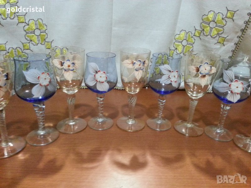 Ретро стъклени чаши за вино Бохемия , снимка 1