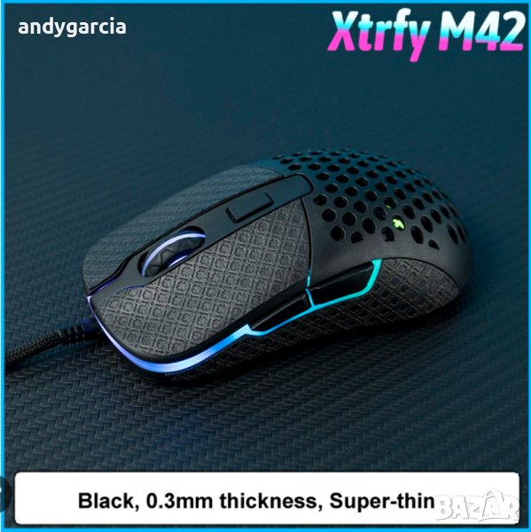  Xtrfy M42 Black оптична геймърска мишка RGB, Черен , снимка 1