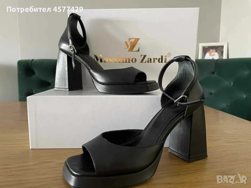 Елегантни черни сандали, снимка 1