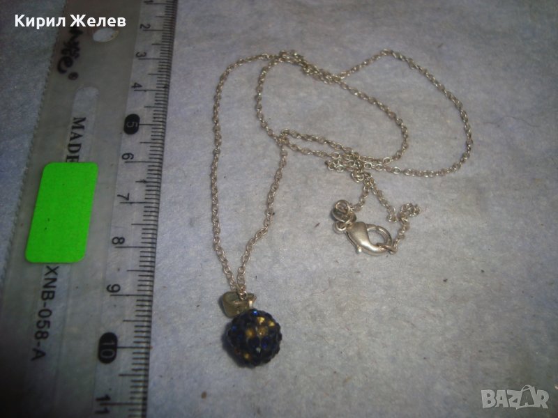 СТАРО НЕЖНО КОЛИЕ АРТ МЕДАЛЬОНЧЕ ФИНА ПОСРЕБРЕНА СТОМАНЕНА ВЕРИЖКА 31447, снимка 1