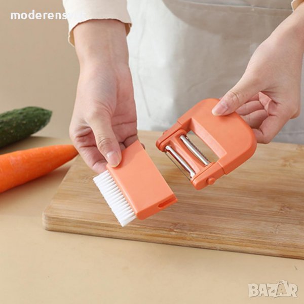 Многофункционална белачка с четка за плодове и зеленчуци 3в1, снимка 1