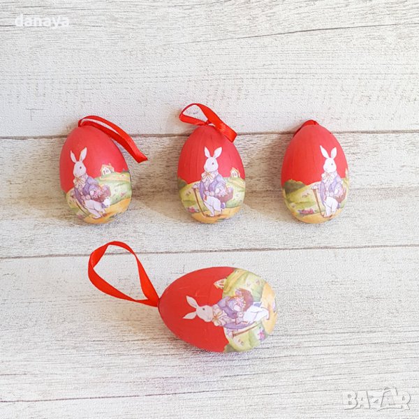 2072 Шарени великденски яйца за окачване, 4 броя, снимка 1