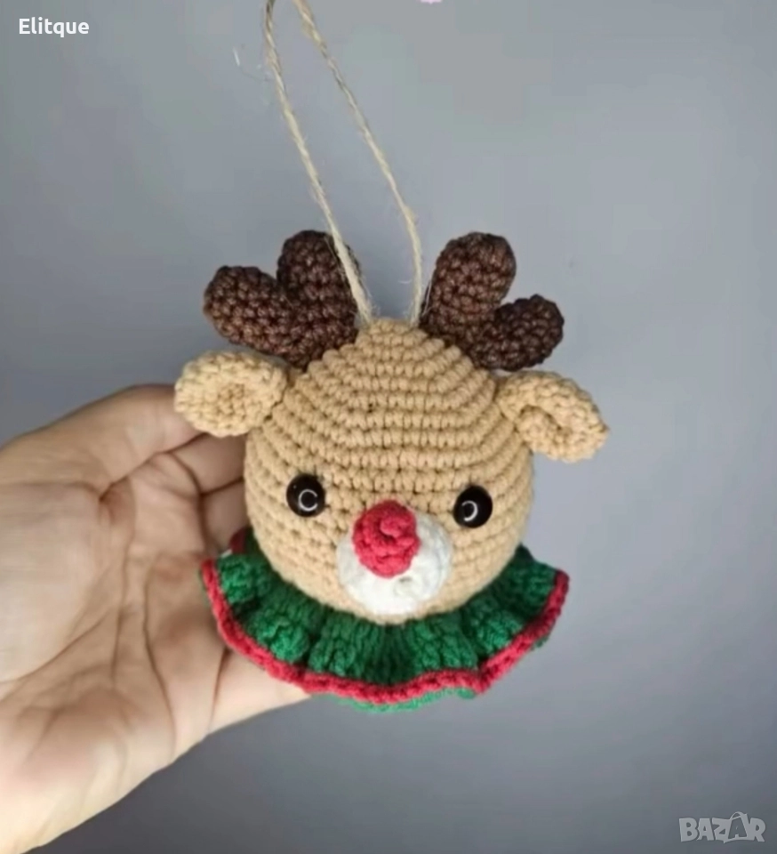 плетена коледна украса за елха , снимка 1