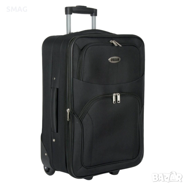 Черен куфар с колелца 34л_1173432, снимка 1