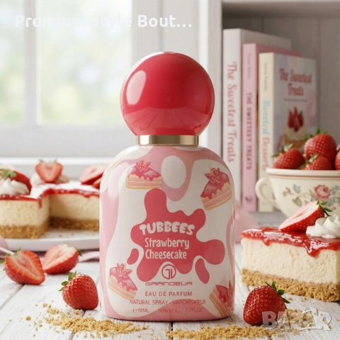 Детски парфюм Tubbees Strawberry Cheesecake 50 мл – сладък гурме аромат с ягода и ванилия, снимка 5 - Дамски парфюми - 54122838