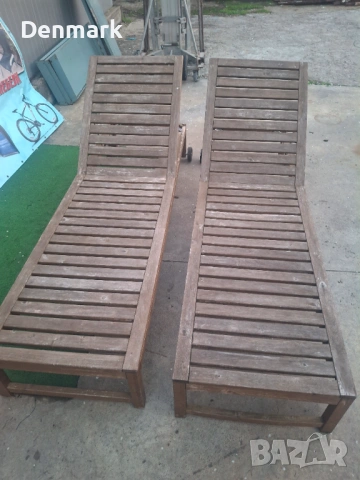 Дървен шезлонг, снимка 2 - Градински мебели, декорация  - 54083919