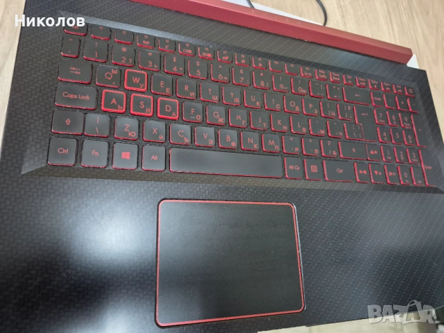 Палмрест с клавиатура и подсветка и тъч за Acer Nitro 5 (AN515-52), снимка 5 - Части за лаптопи - 54098852