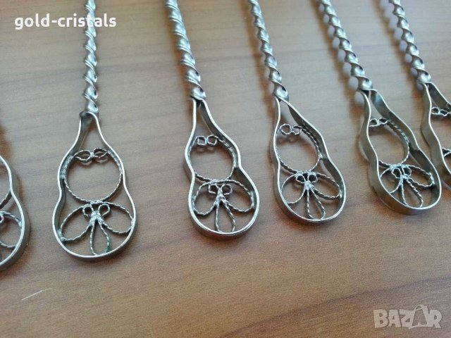 Руски  лъжички филигран, снимка 4 - Антикварни и старинни предмети - 30635578