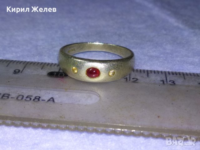 СКЪПОЦЕНЕН ВИНТИДЖ АРТ СРЕБЪРЕН СРЕБРО 925 HWH с ЮВЕЛИРНО ШЛИФОВАН РУБИН и 2 КАМЪКА ЖЪЛТ ТОПАЗ 40195, снимка 10 - Пръстени - 42646435