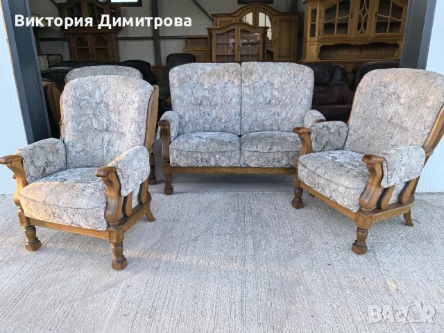 Комплект: 3 кресла + малък диван, снимка 14 - Дивани и мека мебел - 50138866