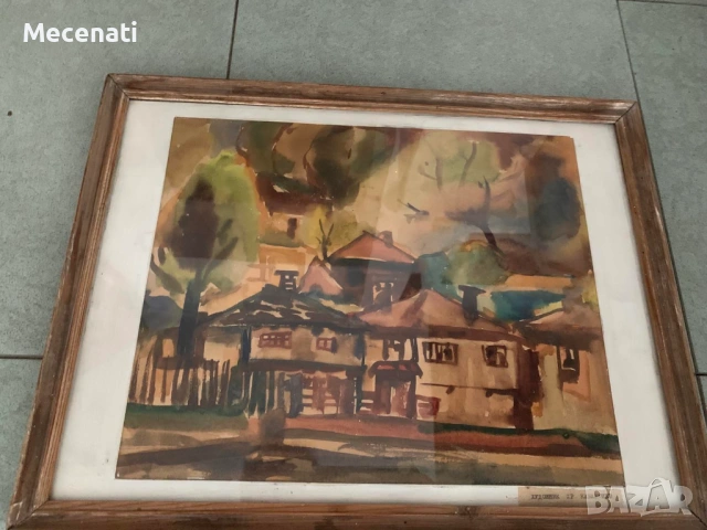 ХРИСТО КАБАКЧИЕВ акварел пейзаж, снимка 4 - Картини - 53112996