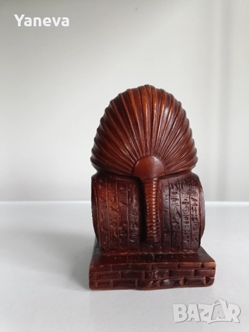 Тутанкамон , статуетка - глава на египетския фараон . , снимка 2 - Статуетки - 52655125