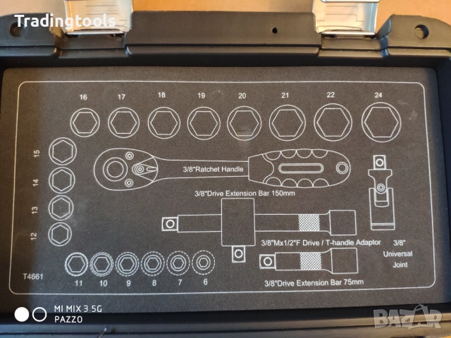 CK TOOLS 3/8 Sure Drive 23части вложки камъни комплект кутия, снимка 5 - Гедорета - 52864198