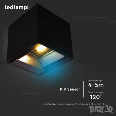 Соларна LED Градинска Лампа 9W 3в1 CCT Черна, снимка 5 - Соларни лампи - 50547394