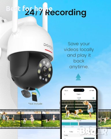 DEKCO 2K WiFi охранителна куполна камера, снимка 7 - Комплекти за видеонаблюдение - 42751890
