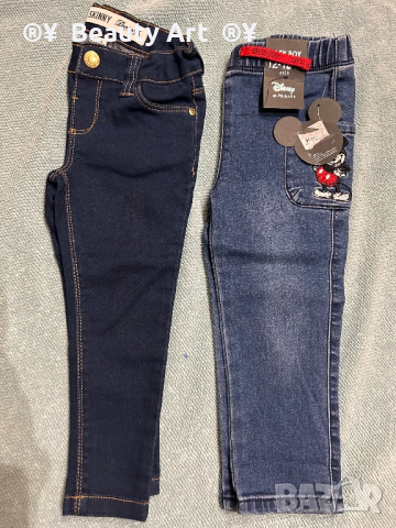 Нови дънки с етикет 92-98 , снимка 2 - Бебешки дънки - 44708771