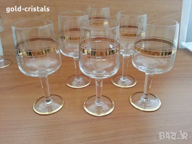 ретро чаши с златен кант , снимка 2 - Антикварни и старинни предмети - 29347681