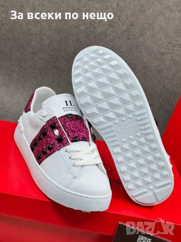 Valentino Дамски Бели Маратонки С Кристали👟Дамски Спортни Обувки С Камъни В Бял Цвят Код E1327, снимка 6 - Маратонки - 54148546