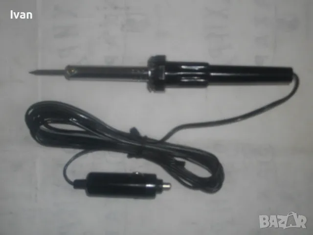 НОВ 12 ВОЛТА ПОЯЛНИК КЪМ ЗАПАЛКАТА НА АВТОМОБИЛ СТАРО КАЧЕСТВО ОТЛИЧЕН 215мм Остър връх 3 м кабел, снимка 3 - Поялници и запояване - 47977815