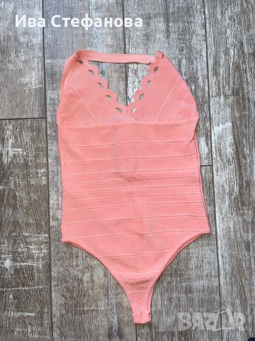 Жестоко ново бандажно боди цвят праскова , снимка 3 - Корсети, бюстиета, топове - 37661119