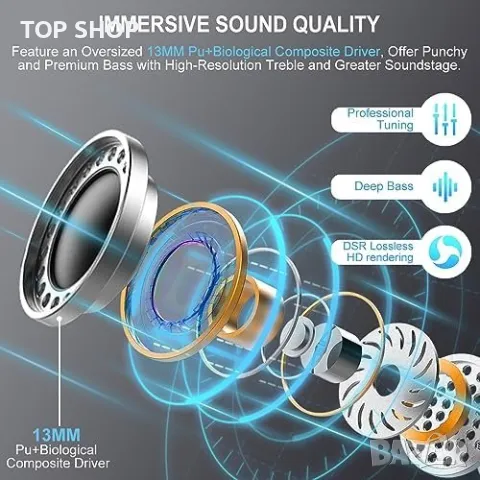 Нови Безжични Bluetooth 5.3 слушалки Водоустойчиви USB-C, снимка 4 - Bluetooth слушалки - 49444285