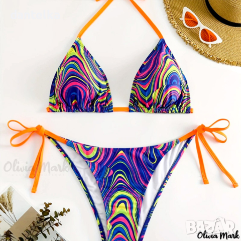 V28 Елегантен секси бански в свеж флорален принт. Еротични бански. Бански от 2 части. Секси бански, снимка 2 - Бански костюми - 44803418