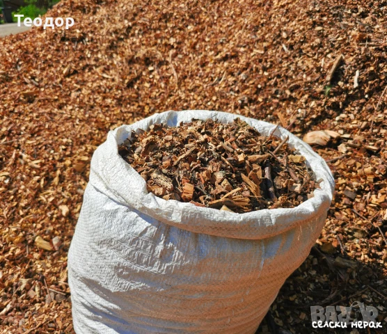 Дървен чипс за градина, мулч, лехи, растения и почва, снимка 1