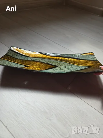 Правоъгълна, дизайнерска чиния. Ръчна изрботка !!!, снимка 3 - Чинии - 49933864