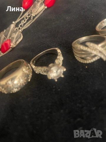 Сребърни пръстени,колие на Yv Roshe, снимка 6 - Колиета, медальони, синджири - 54006084