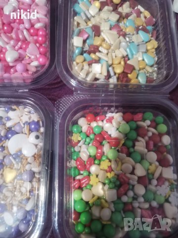 различни Захарни поръски микс перли перлички сърца бонбони захарна поръска sprinkles ядивни, снимка 4 - Други - 37065493