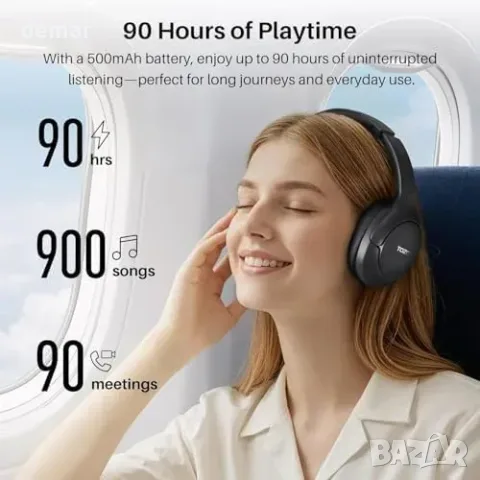 TOZO HT3 Bluetooth слушалки с активно шумопотискане и 90H работа, снимка 6 - Bluetooth слушалки - 55776012