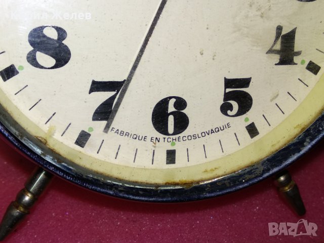 PRIM FABRIQUE EN TCHECOSLOVAQUIE Стар МЕХАНИЧЕН КОЛЕКЦИОНЕРСКИ ЧЕХОСЛОВАШКИ БУДИЛНИК - ПРИМ 43683, снимка 3 - Антикварни и старинни предмети - 44466258