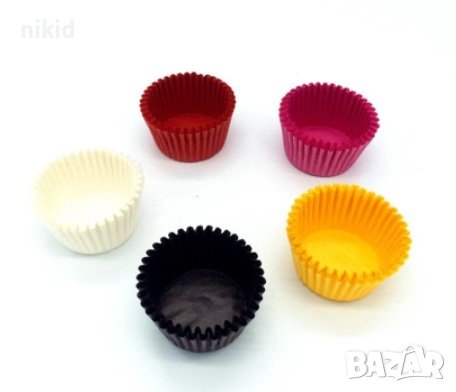 50 бр едноцветни средни хартиени капсули кошнички форми за бонбони бонбон хапки парти, снимка 4 - Други - 36892153