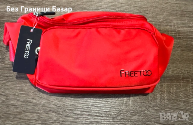 Нова Чанта за кръста FREETOO – червена спортна поясна чанта с цип, регулируема