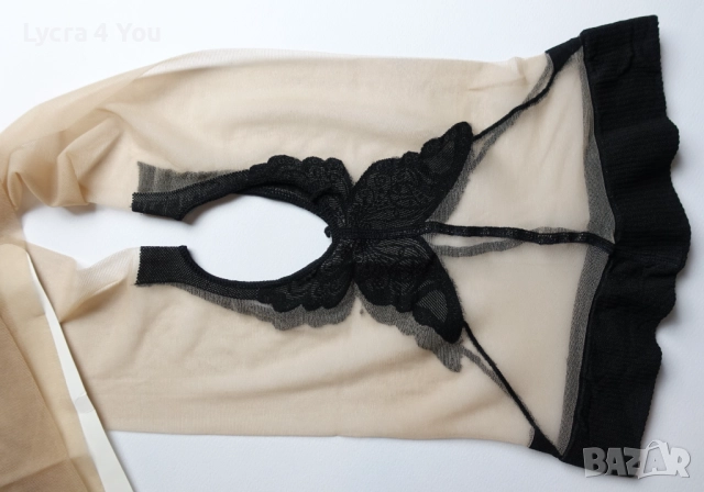One size еротичен чорапогащник с отворено дъно пеперуда , снимка 2 - Бельо - 52951236