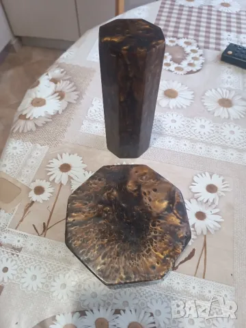 Стари ваза и пепелник кехлибар, снимка 5 - Антикварни и старинни предмети - 48749822