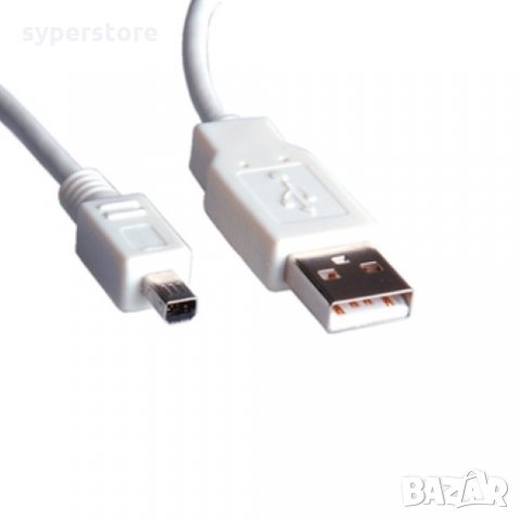 Кабел USB 2.0 Type A към Mini 4pin Digital One SP01179 Бял 1.8м, USB Type A to Mini 4pin M/M