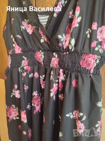 Лятна рокля с цветя с ластик 2XL, снимка 2 - Рокли - 49939371