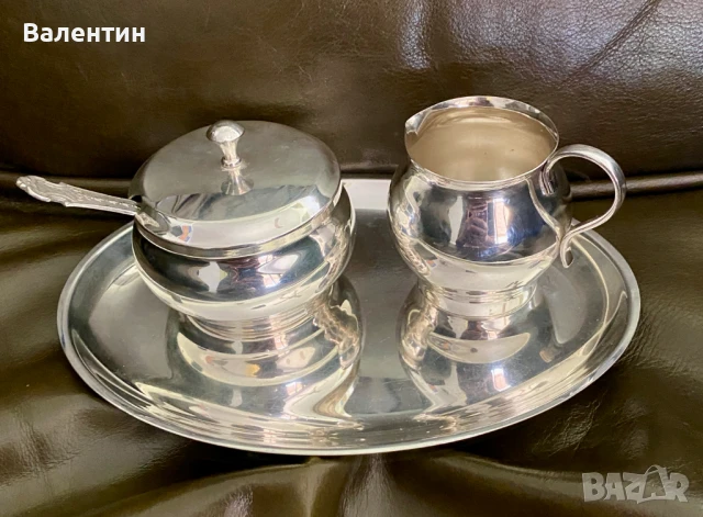 #2001# Сервиращ комплект. Посребряване. Винтидж.